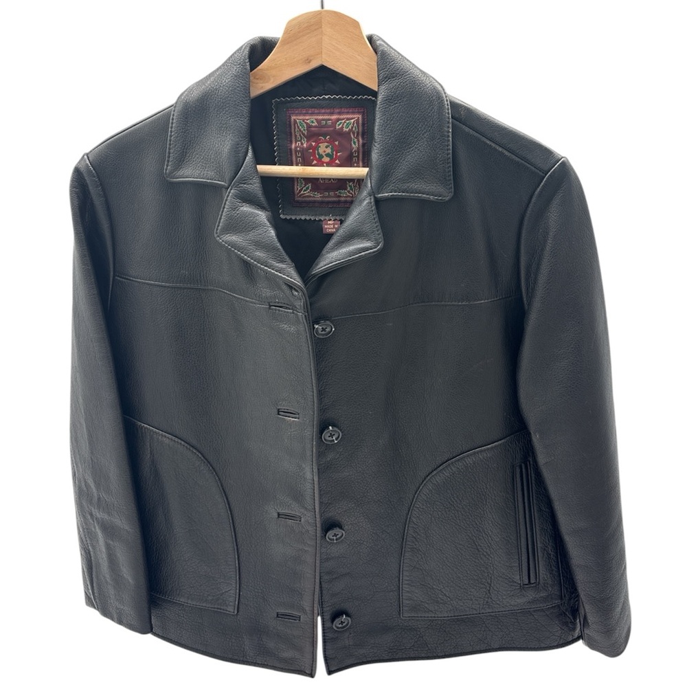 Ladies Leather Jacket THE TERRITORY AHEAD Bikers Motto Type MP